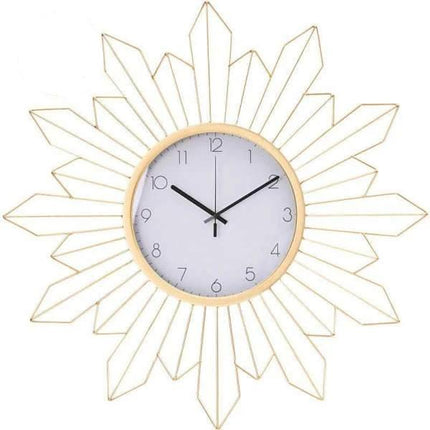 Grote metalen wandklok zon design