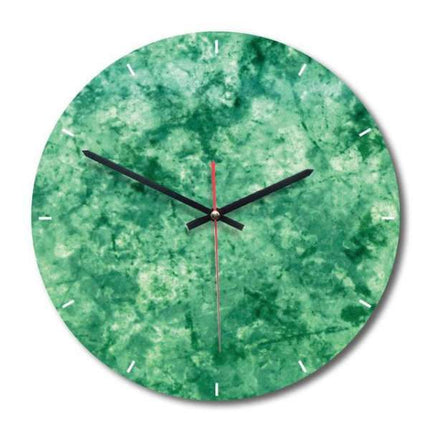 Grote wandklok met groene marmerlook