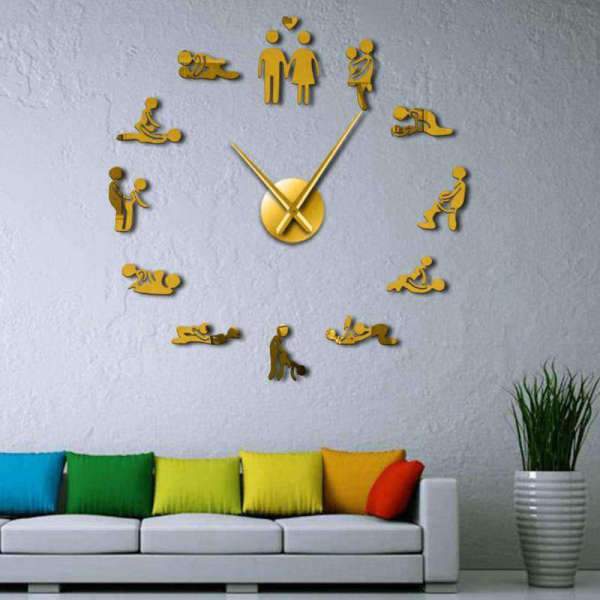 Grote DIY Kamasutra wandklok sticker
