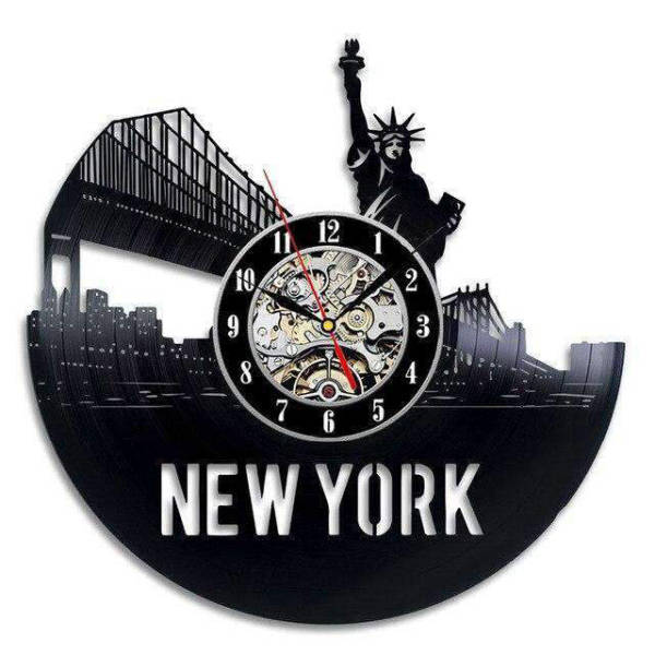 New York City wandklok vinylplaat