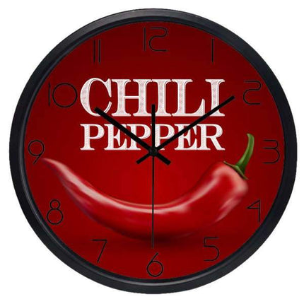 Ronde wandklok met chili peper