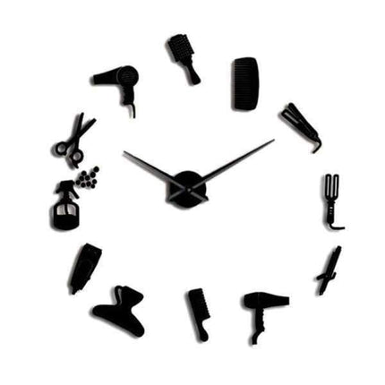 DIY wandklok voor kapsalon decoratie