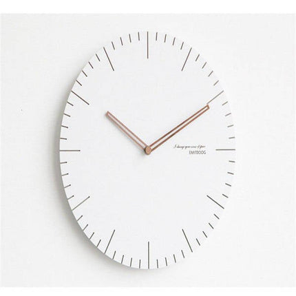 Witte minimalistische wandklok Scandinavisch design