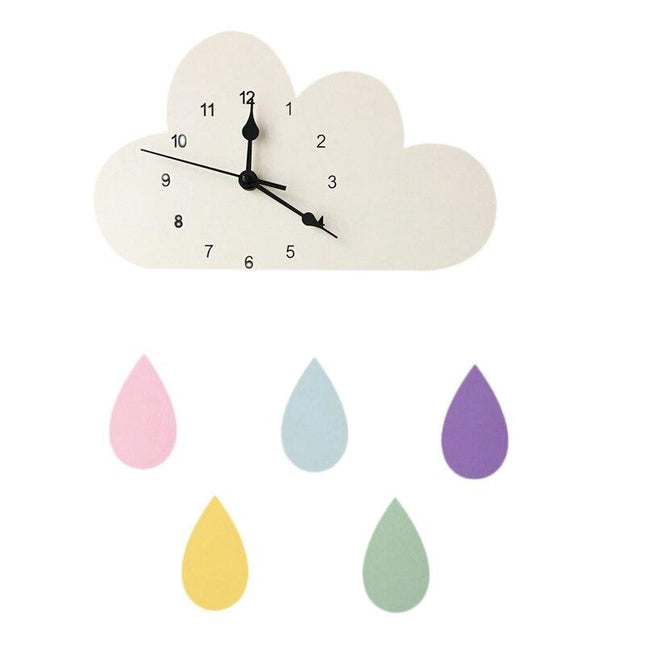 Scandinavische wandklok wolk voor kinderkamer