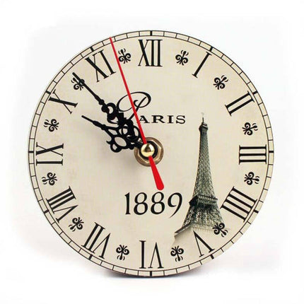 Kleine vintage wandklok Eiffeltoren
