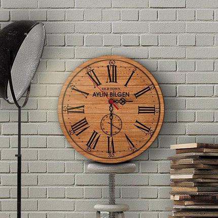 Standaard vintage klok met houtlook