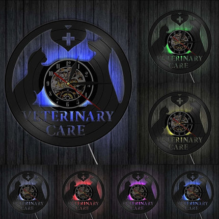 Vinyl wandklok voor dierenarts praktijk