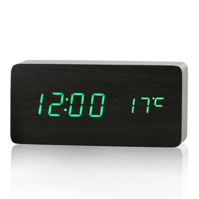 Klassieke Digitale Wekker met Houtlook