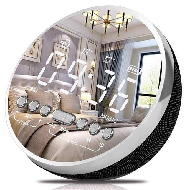 Digitale ronde wekker met spiegel