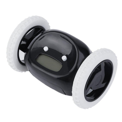 Wegrijdende Clocky wekker op wielen